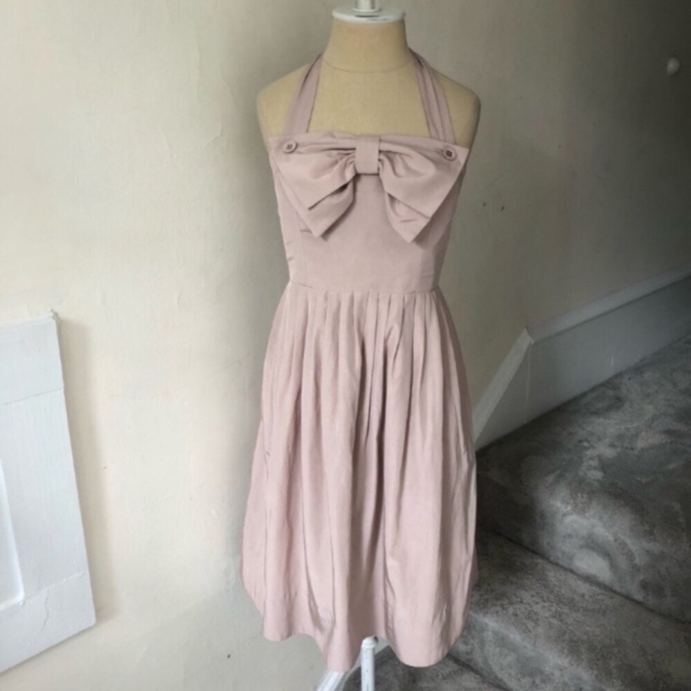 BHLDN Hitherto Batten Bow Halter Dress